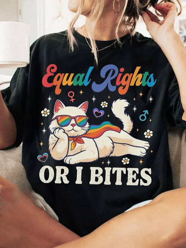 Women'S Equality Right Or I Bites Round-Neck Short Sleeve T-Shirt