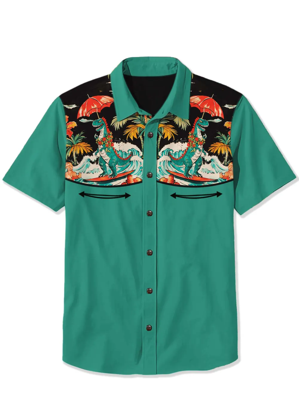 Dinosaur Surfing In Hawaii Shirt