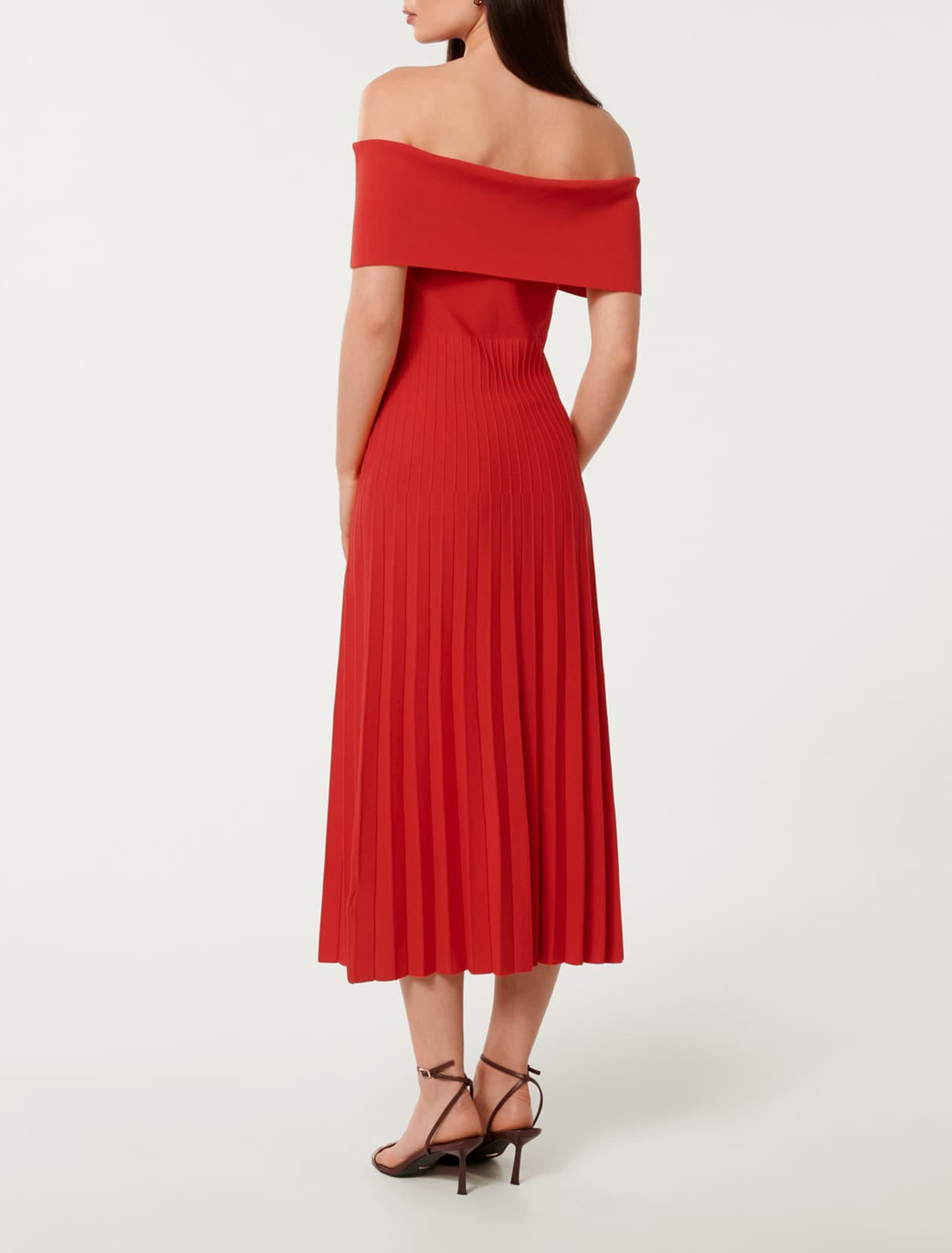 Off Shoulder Knit Midi Dress