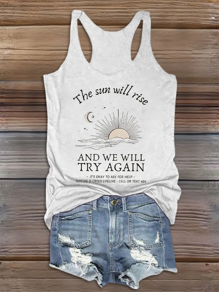 Women'S Mental Health Round-Neck Sleeveless Vest  Prints
