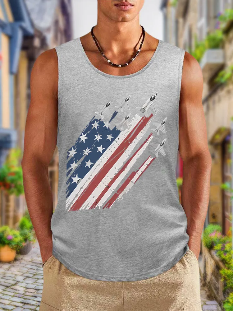 Men'S Independence Day Round-Necked Sleeveless Vest
