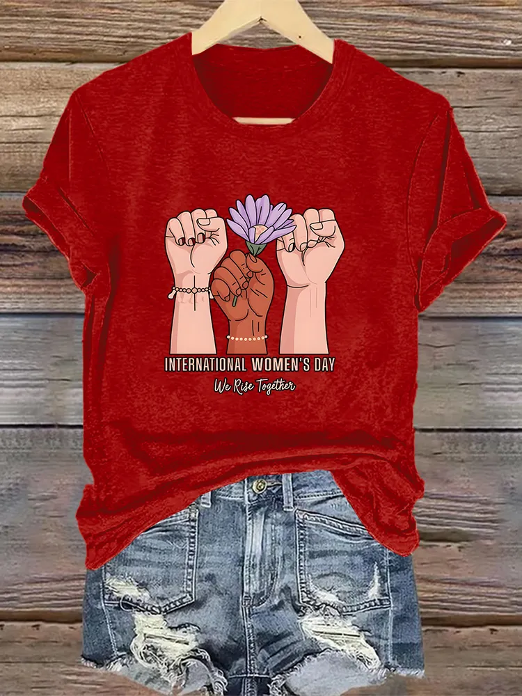 Woman'S International Women'S Day We Right Together Crew Neck Short Sleeve T-Shirt