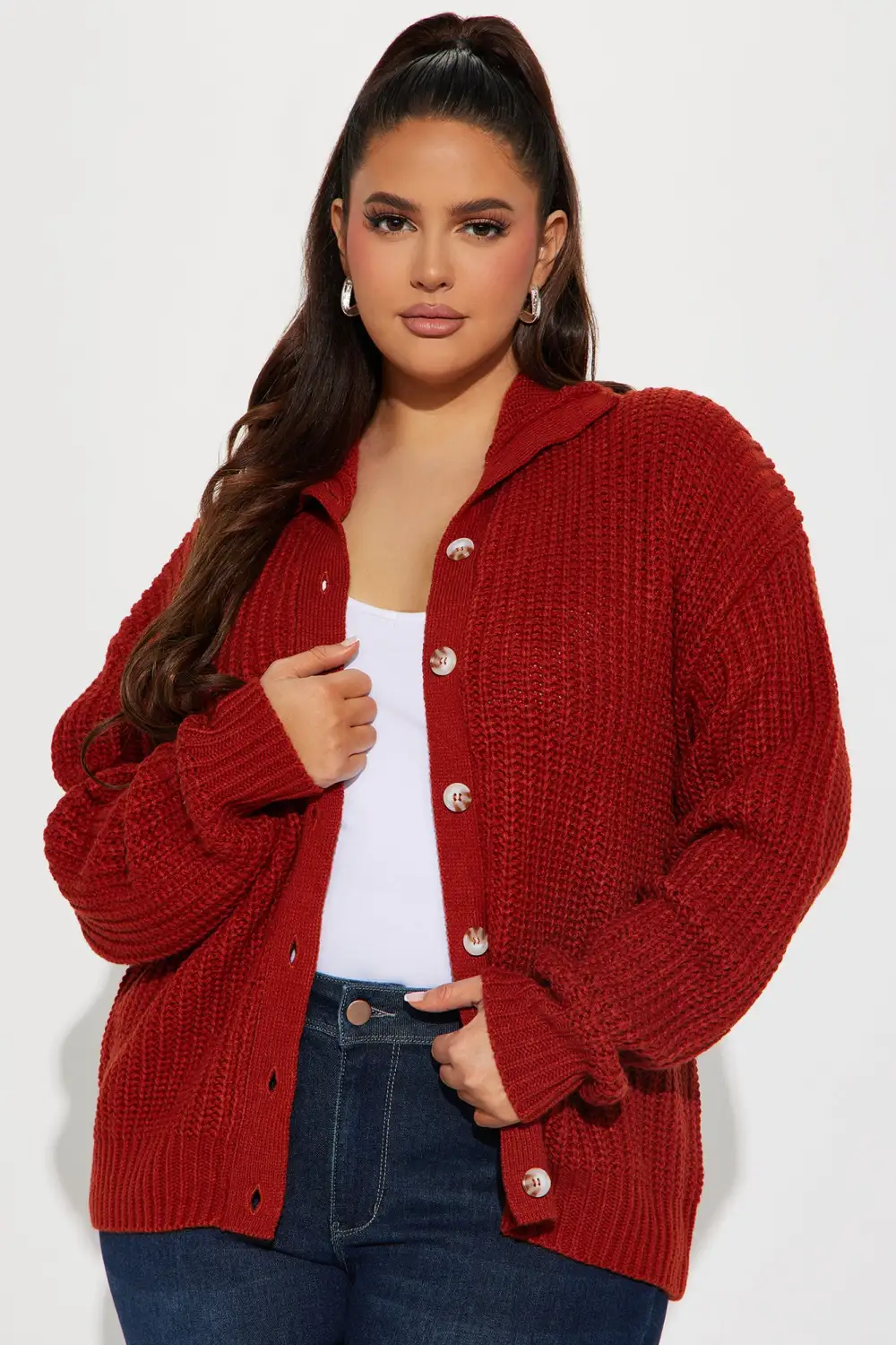 Rian Cardigan Sweater - Rust
