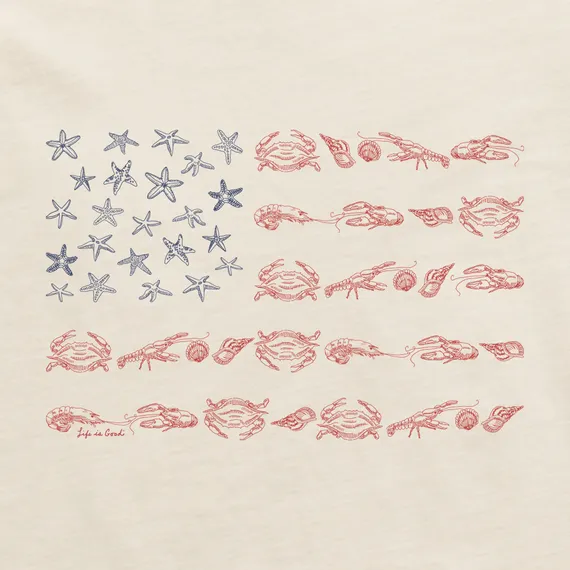 Women's Sea Life American Flag Crusher T-shirts