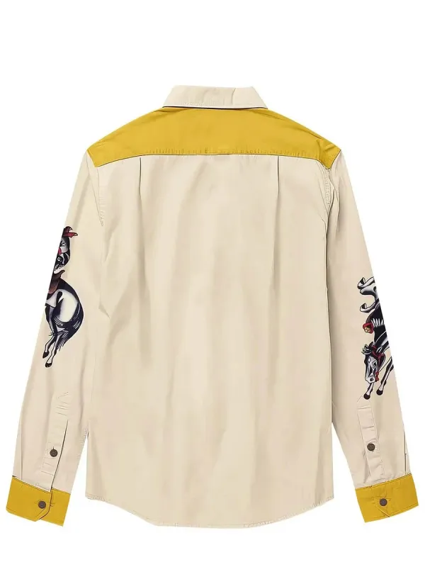 Men's Classic Western Star Cowgirl Long Sleeves Shirt