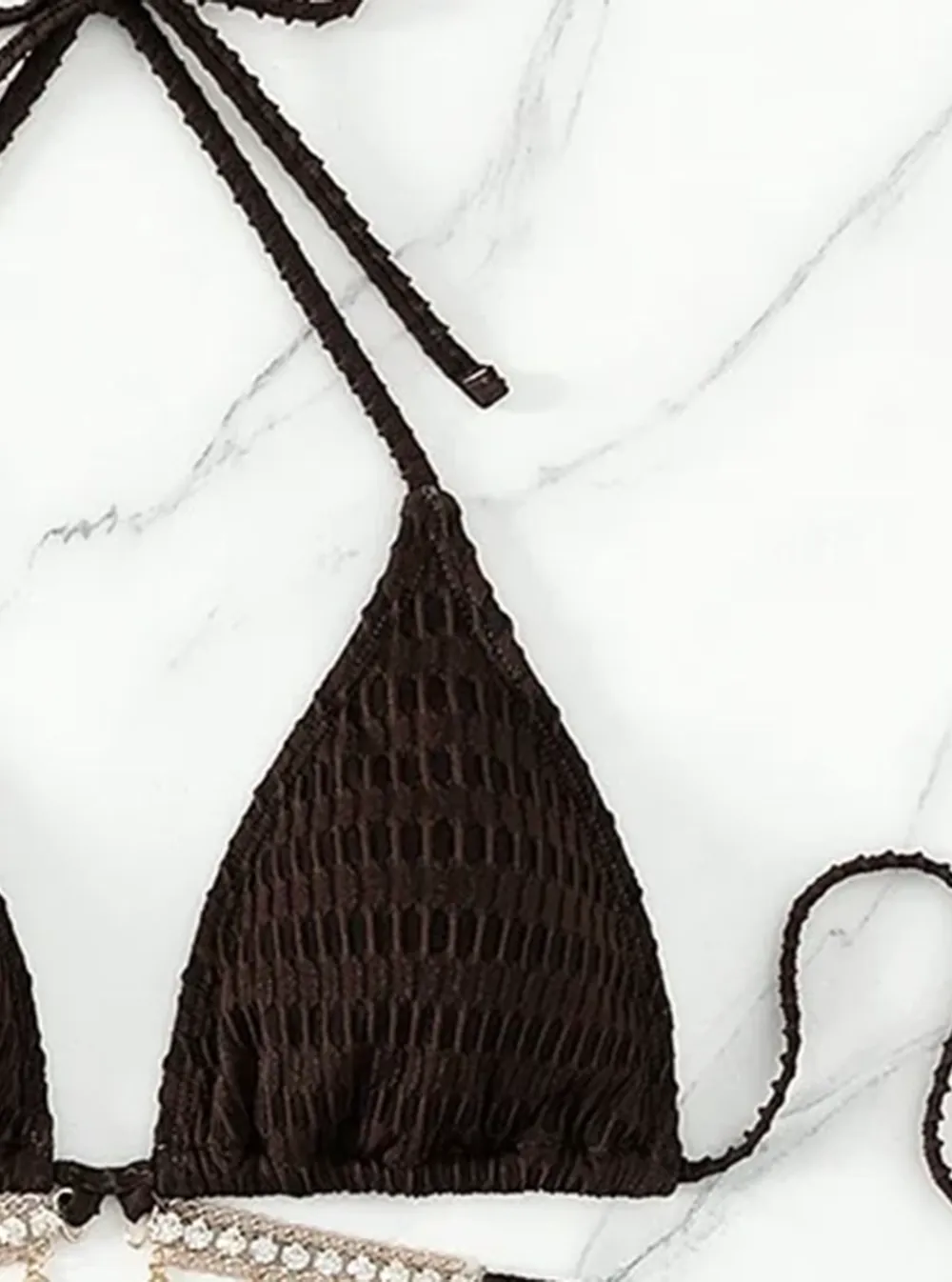 Cross Halter Lace Back Beach Bikini