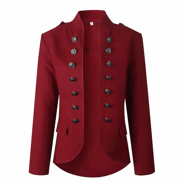 Women's Jacket Solid Color Modern Style Chic & Modern Long Sleeve Coat Fall Spring &  Fall Shopping Regular Jacket Black