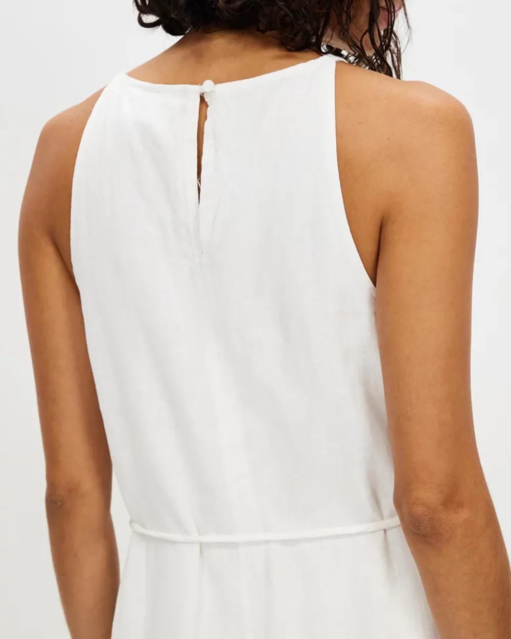 Linen Waist Maxi Dress