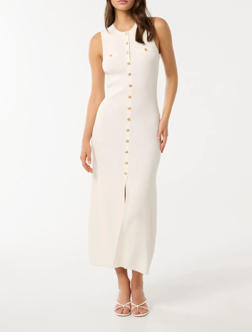 Button-Through Knit Dress