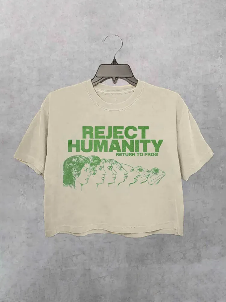 Reject Humanity Meme Crop T-Shirt