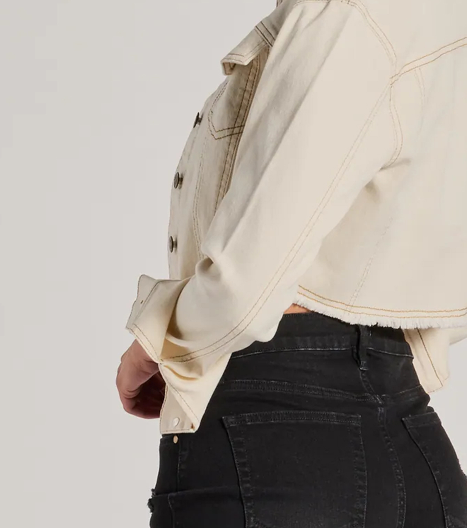 Chill Moments Long Sleeve Crop Denim Trucker Jacket