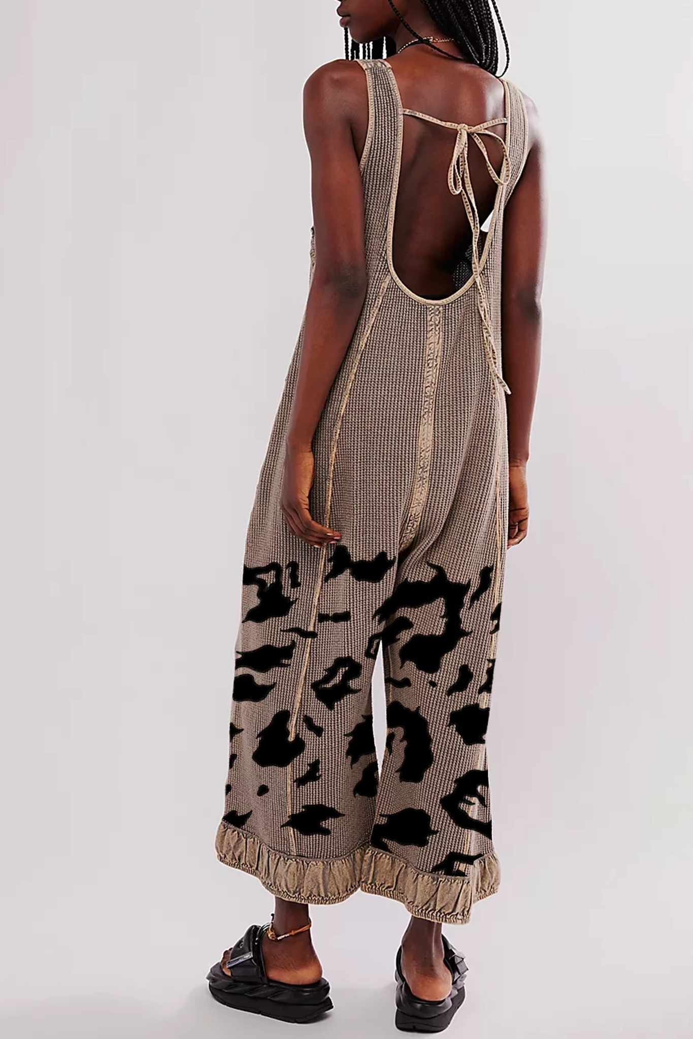 Sleeveless Striped Wide Leg Jumpsuit
