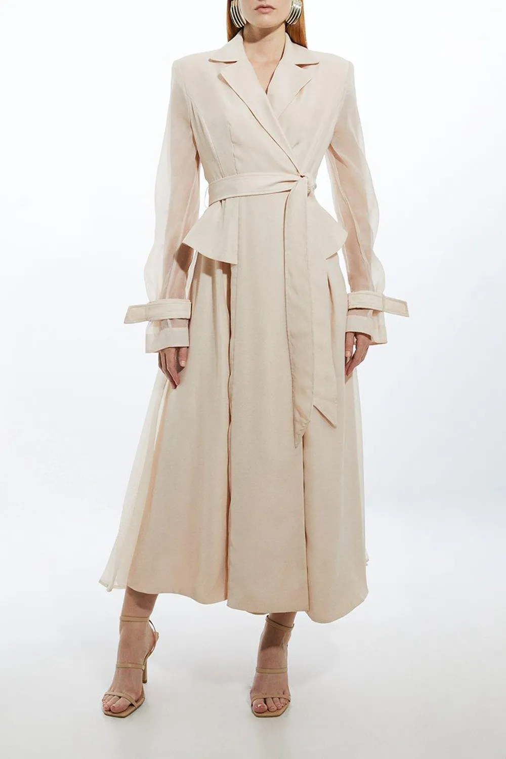 Woven Organdie Trench Dress