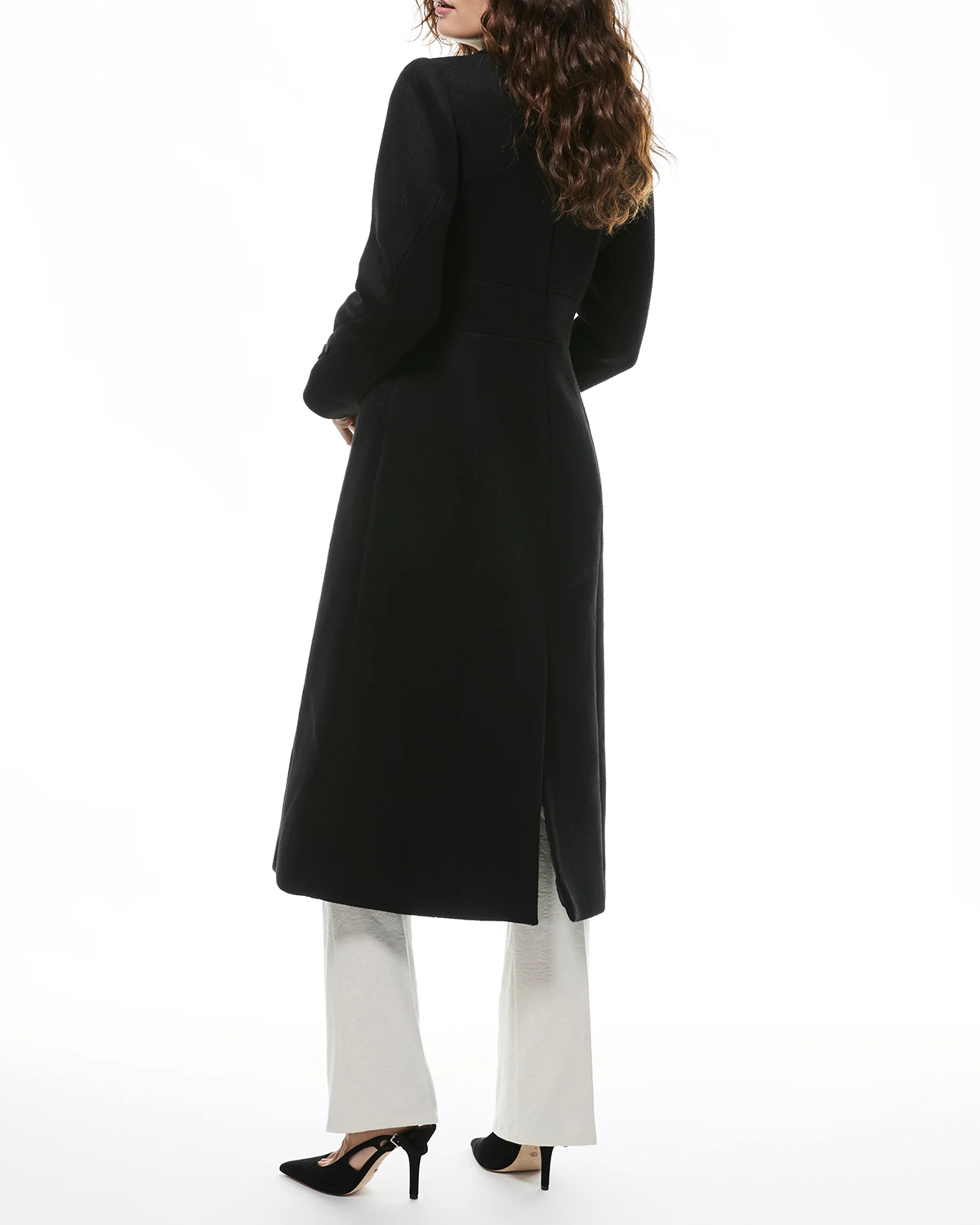 Black Long Line Open Front Blazer