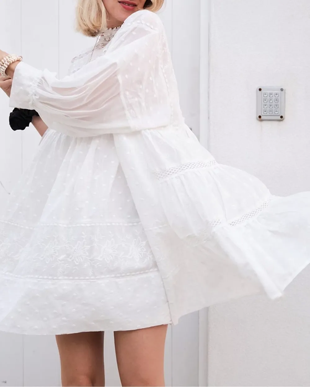 Oversized Lace Mini Dress