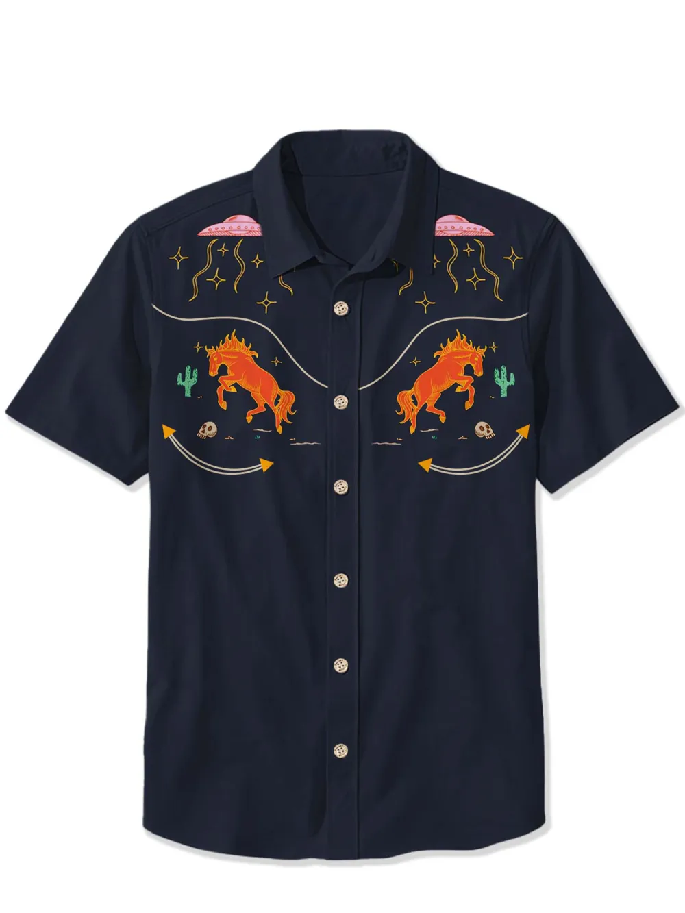 Western UFO And Horse Shirt