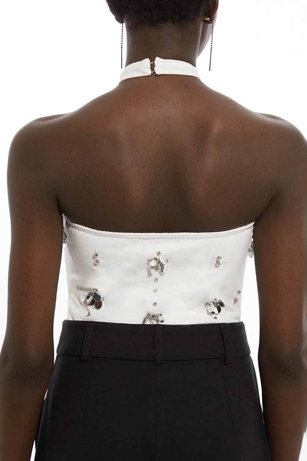 Skinny Cotton Halterneck Bodysuit