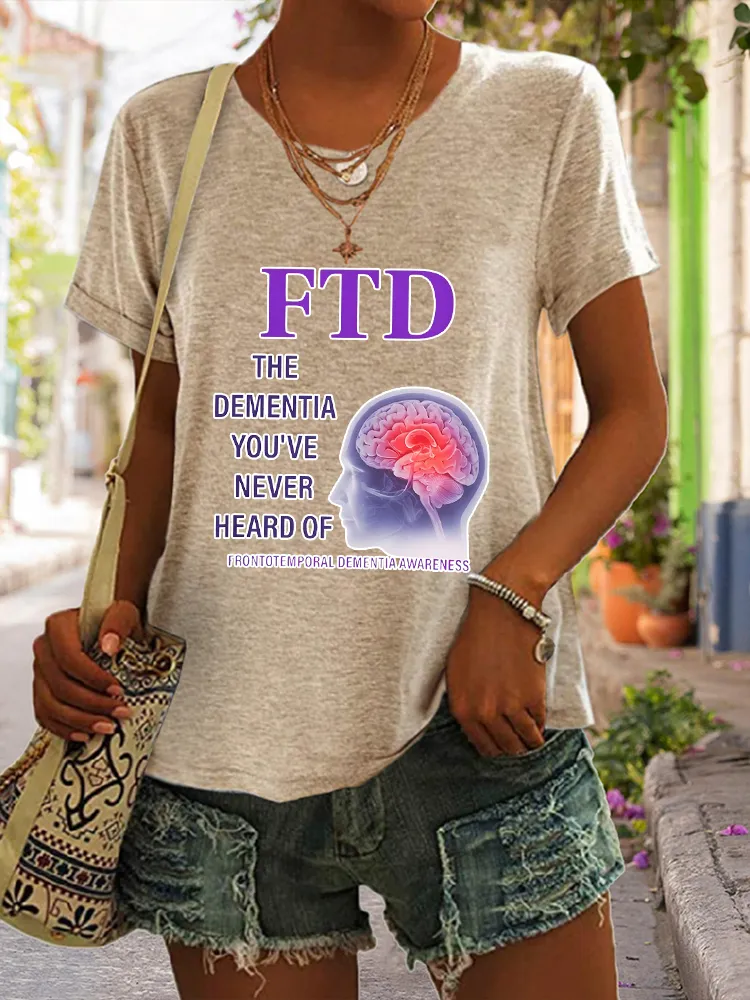 Women'S The Dementia You Are Never Heard Of Frontotemporal Dementia Awareness Short-Sleeved T-Shirt