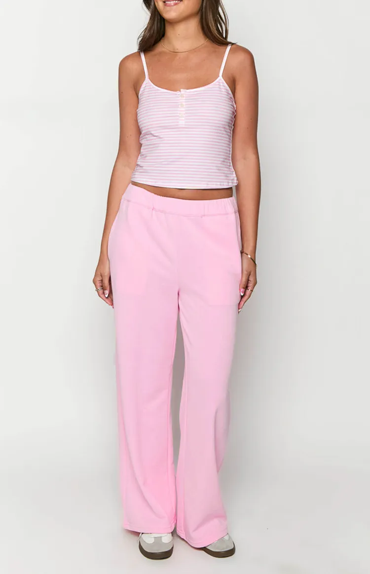Pink Track Style Trousers