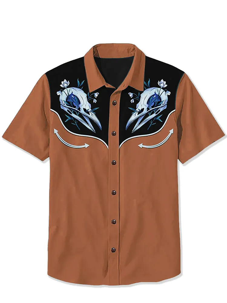 Crow Skull And Flower Shirt