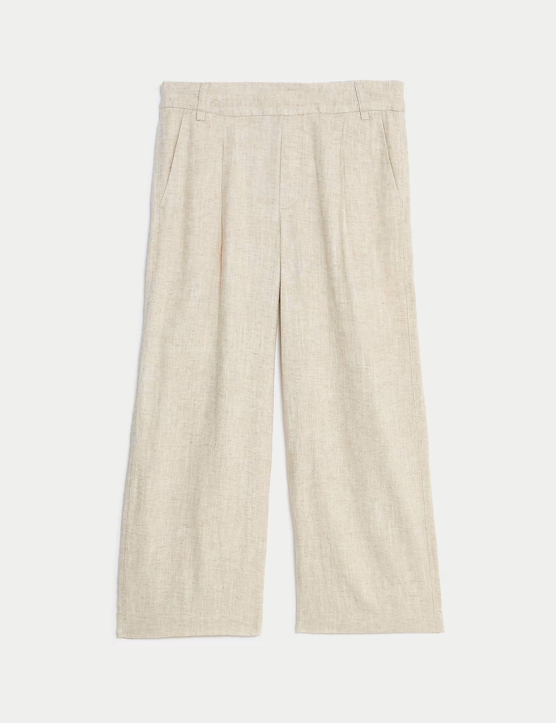 Black Shirred Wide Leg Trousers