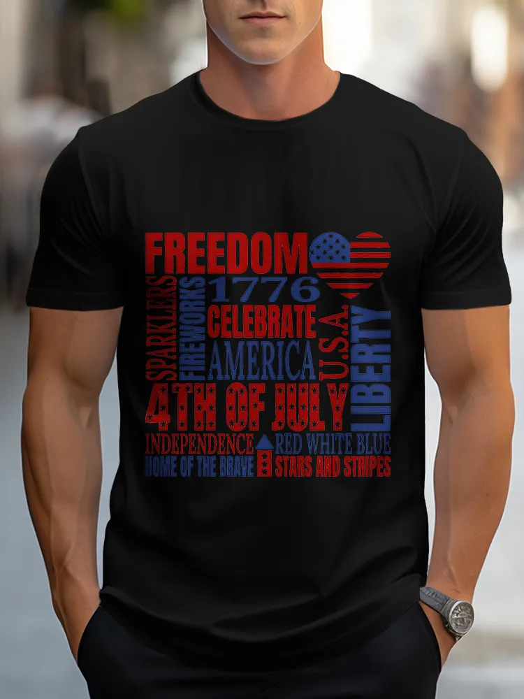 Man'S Freedom 1776 Round-Neck Short-Sleeved T-Shirt