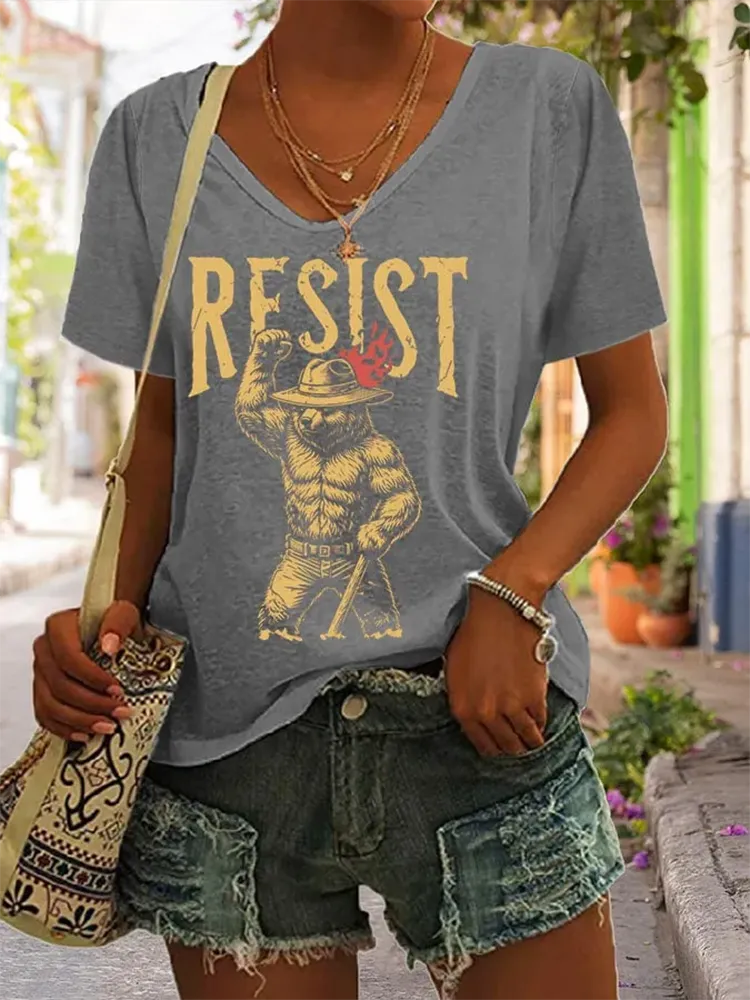 Woman'S Resist V-Neck Short-Sleeve T-Shirt