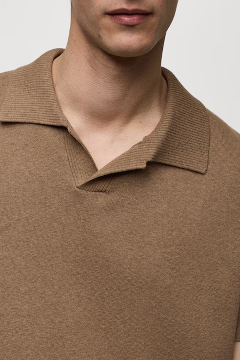 V-Neck Polo Collar Shirt