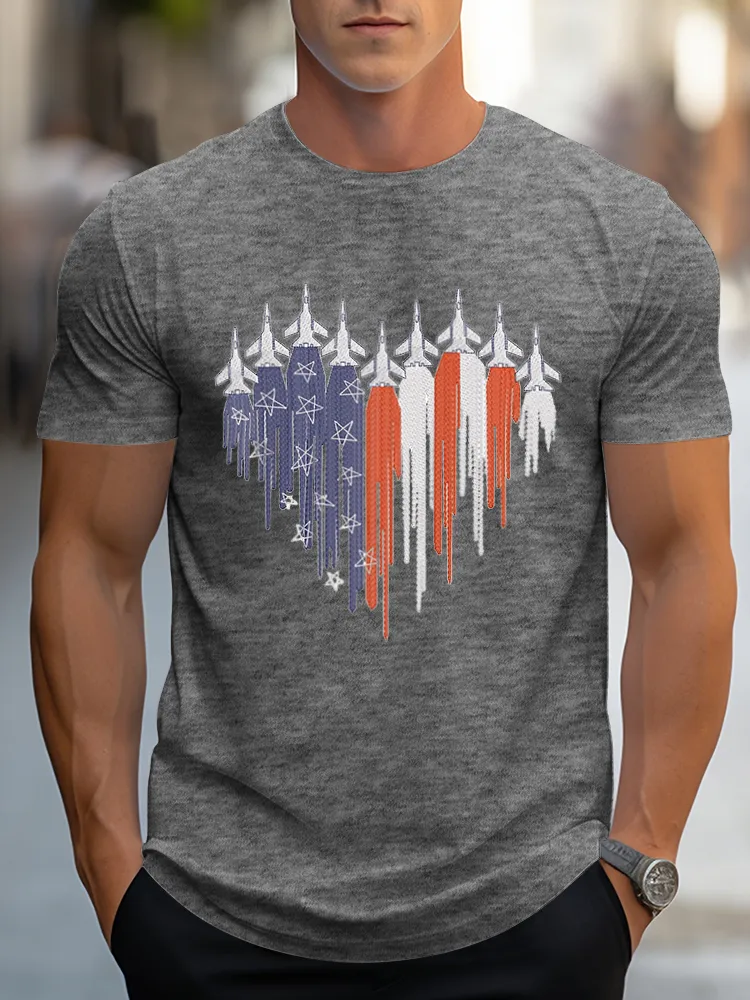 Man'S Independence Day Round-Neck Short-Sleeved T-Shirt