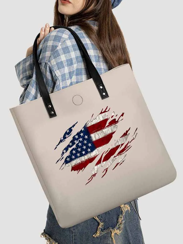 Handbag Leather Handbag With National Flag Prints