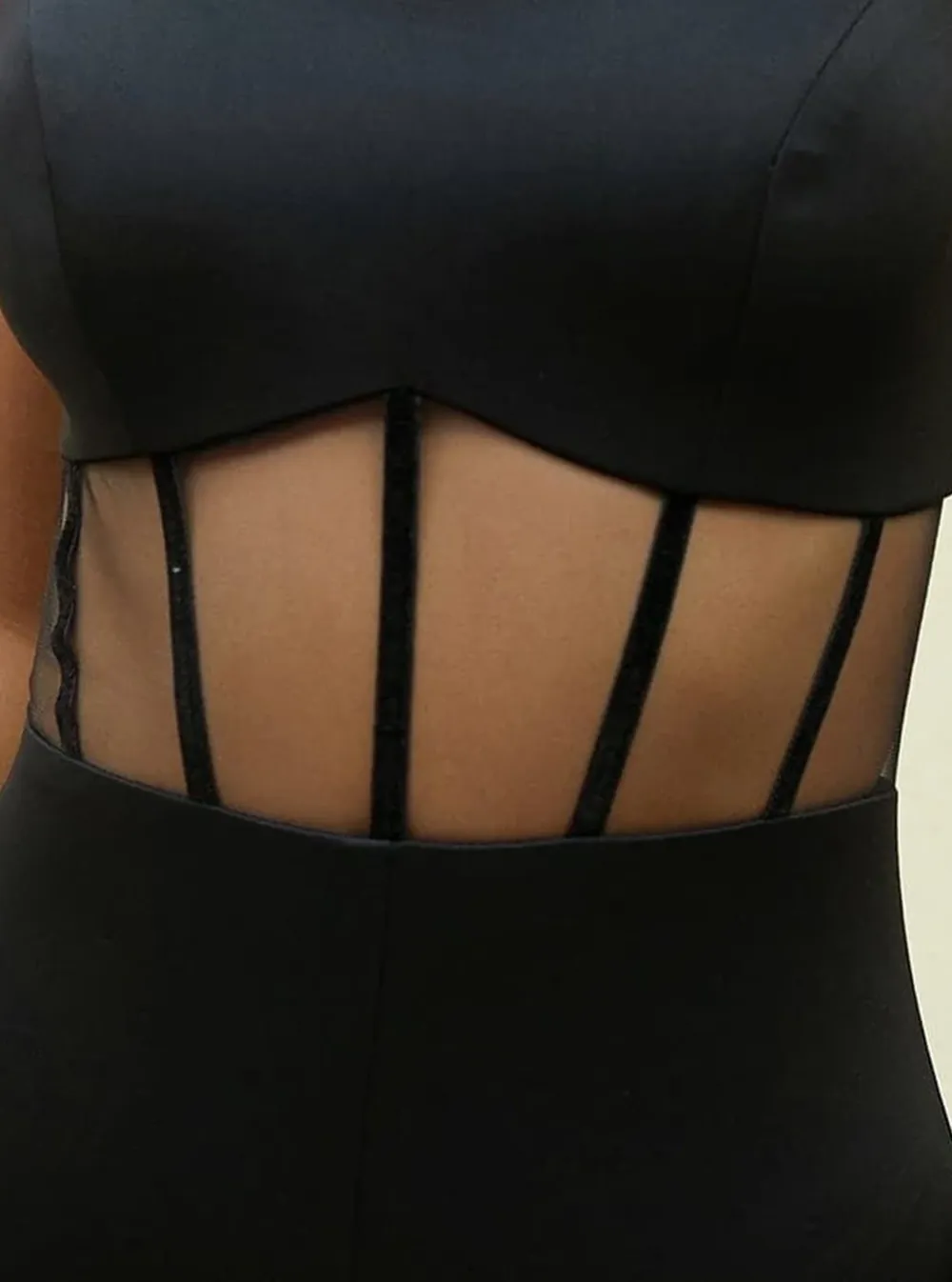 Corset Black Flared Jumpsuit