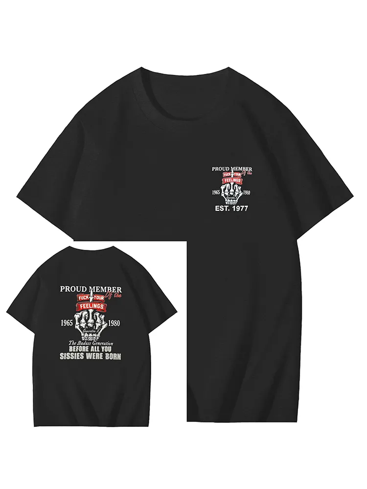 T-Shirt Proud Member Round-Neck Short-Sleeved T-Shirt
