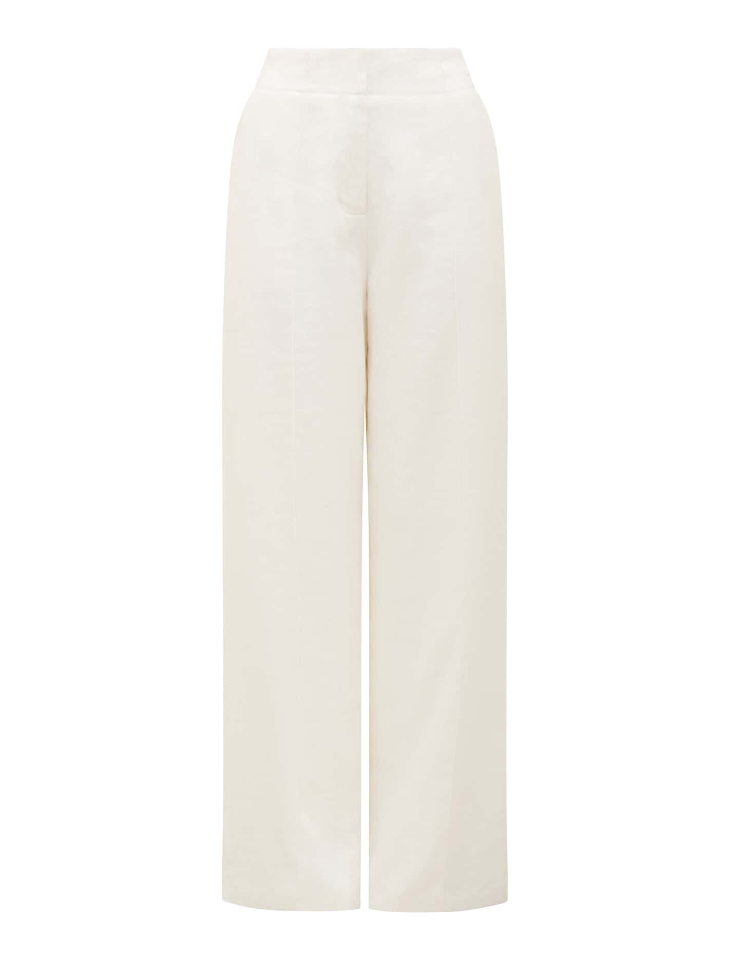 White Linen Wide-Leg Pants