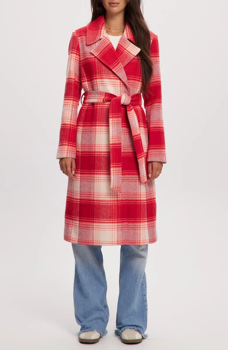 Katja Vegan Wool Plaid Coat
