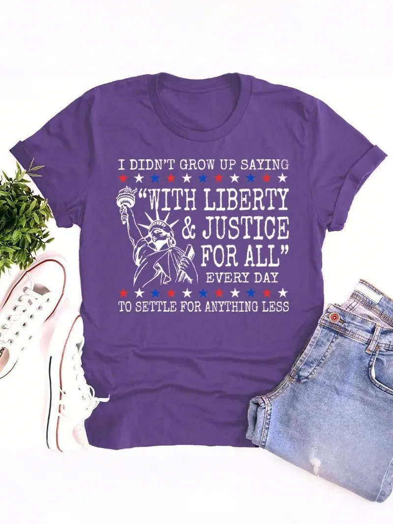 Liberty And Justice For All 4Th Of July Teacher T-Shirt