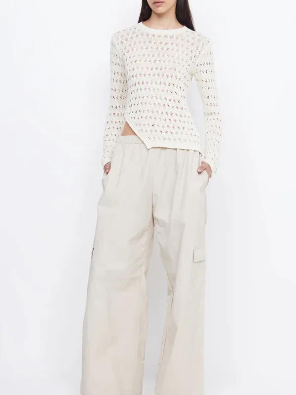 Asymmetric Crochet Knit Top