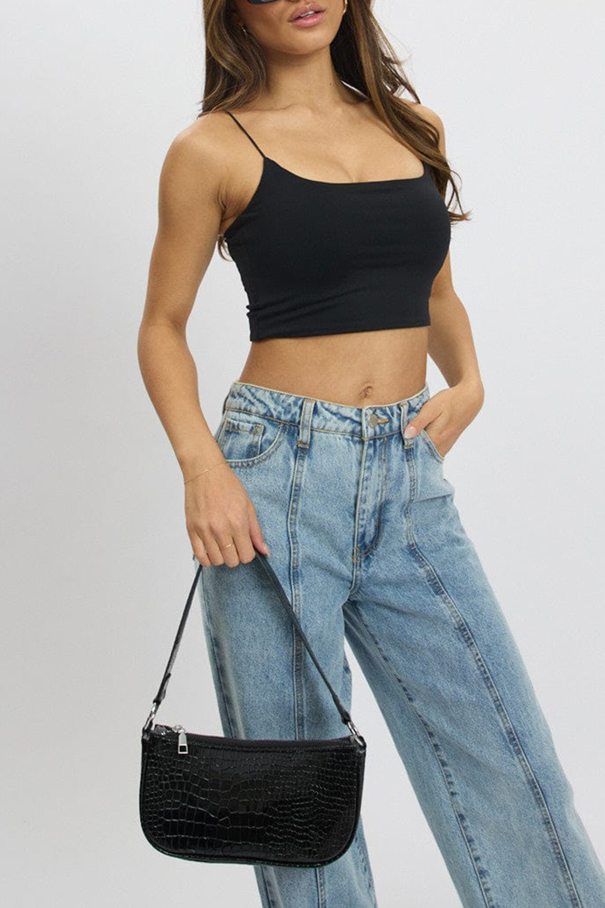 Black Cropped Cami Top Supersoft