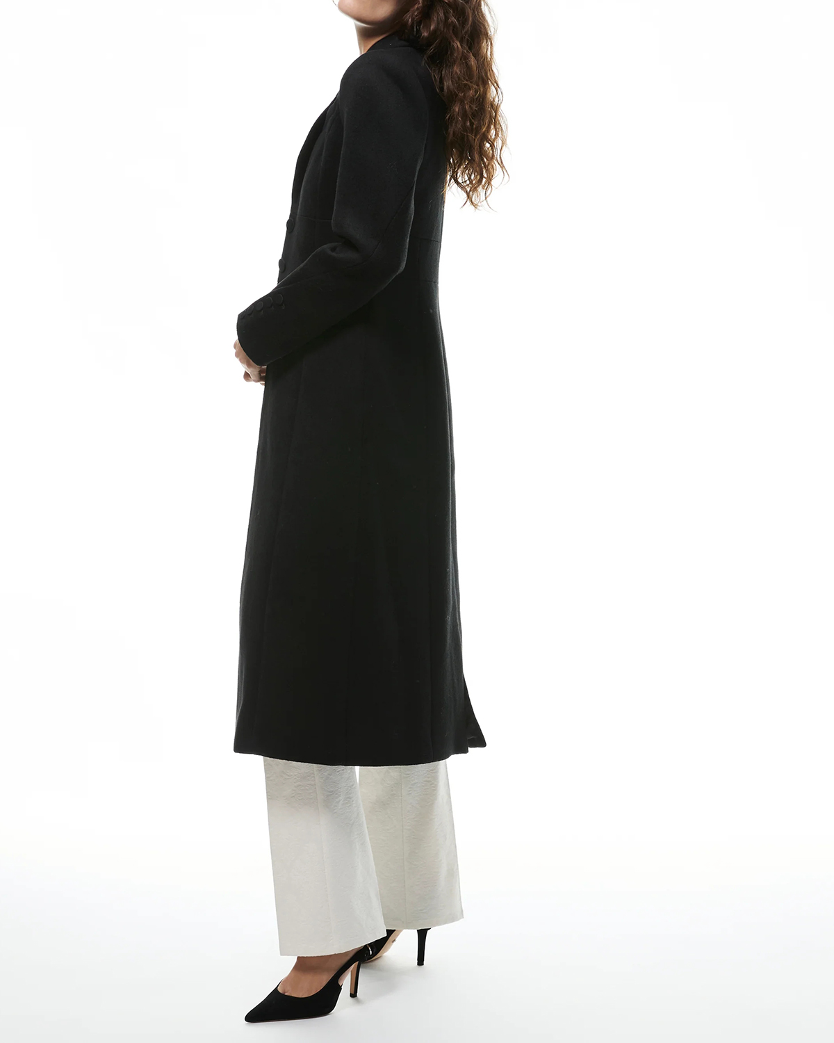 Black Long Line Open Front Blazer