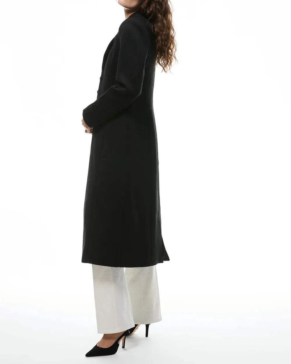 Black Long Line Open Front Blazer