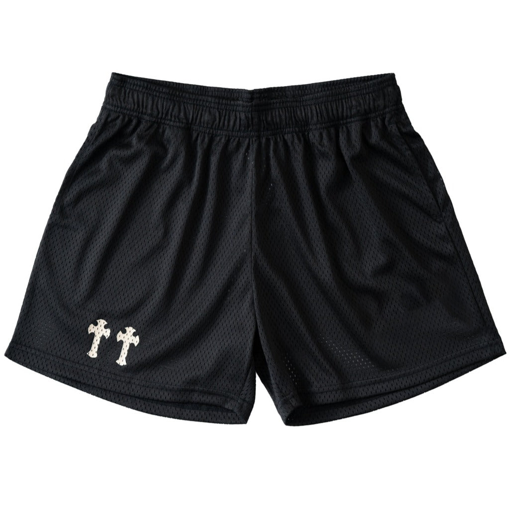 VENTED MESH SHORTS MEDIEVAL - BLACK / CREAM