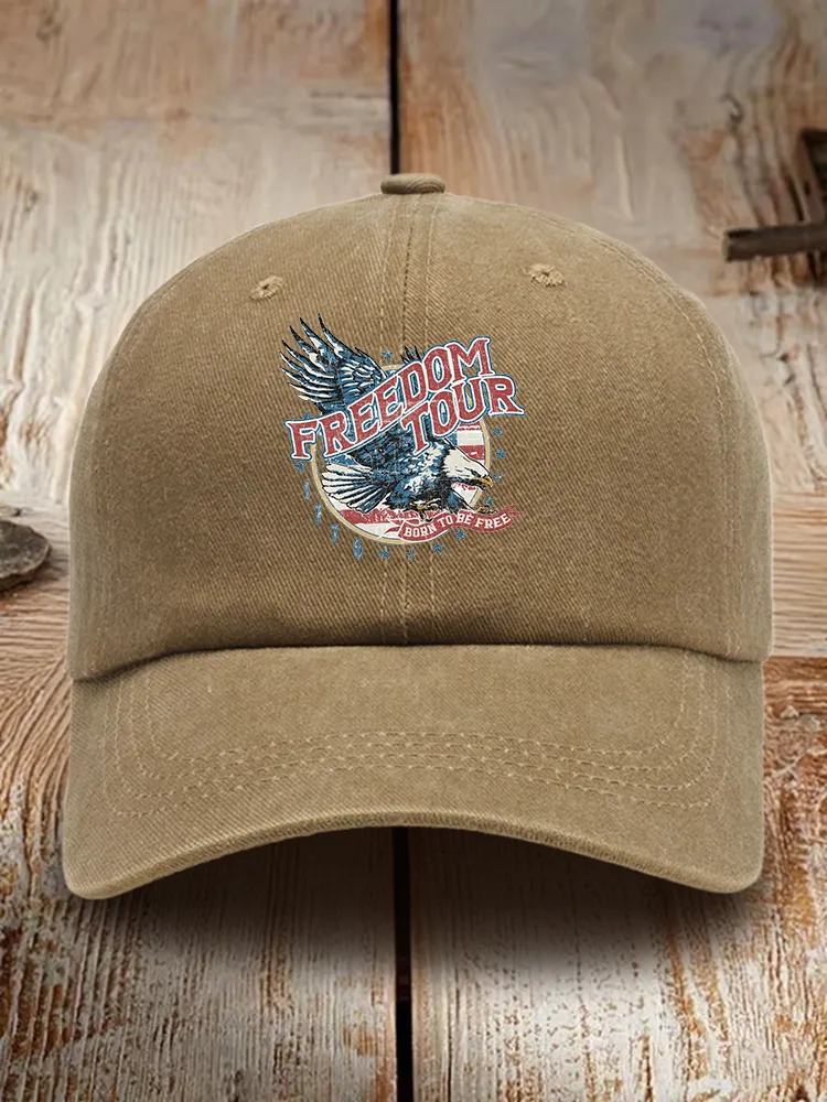 Freedom Tour Print Washed Baseball Cap
