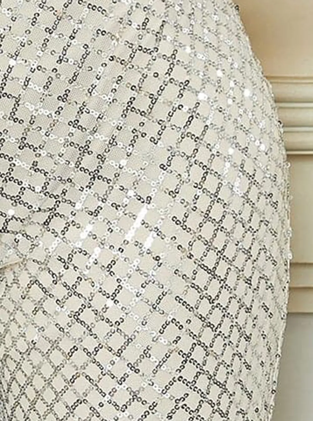 Spaghetti Strap Sleeveless Sequin Apricot Prom Jumpsuits