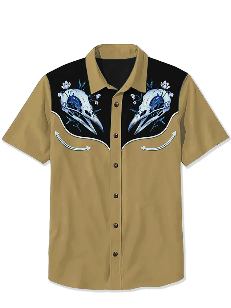 Crow Skull And Flower Shirt