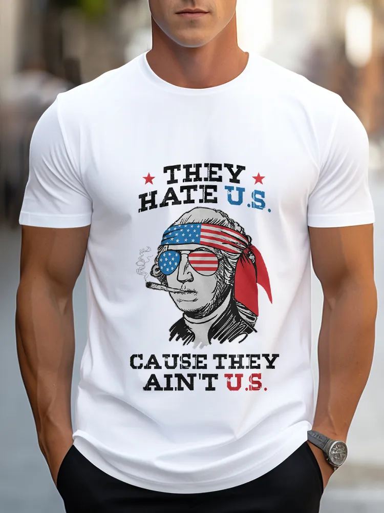 Man'S They Hate U.S. Round-Neck Short-Sleeved T-Shirt