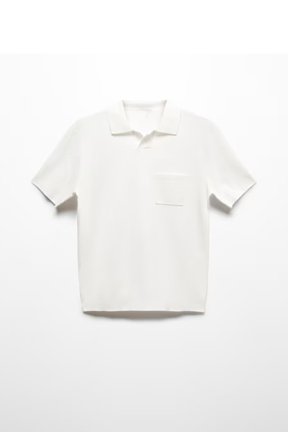 Short-Sleeved Ribbed Polo Shirt