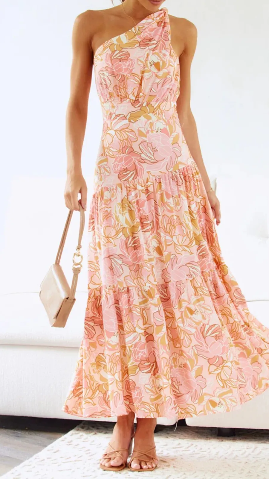 Knot Detail In Shoulder Strap Maxi Dress