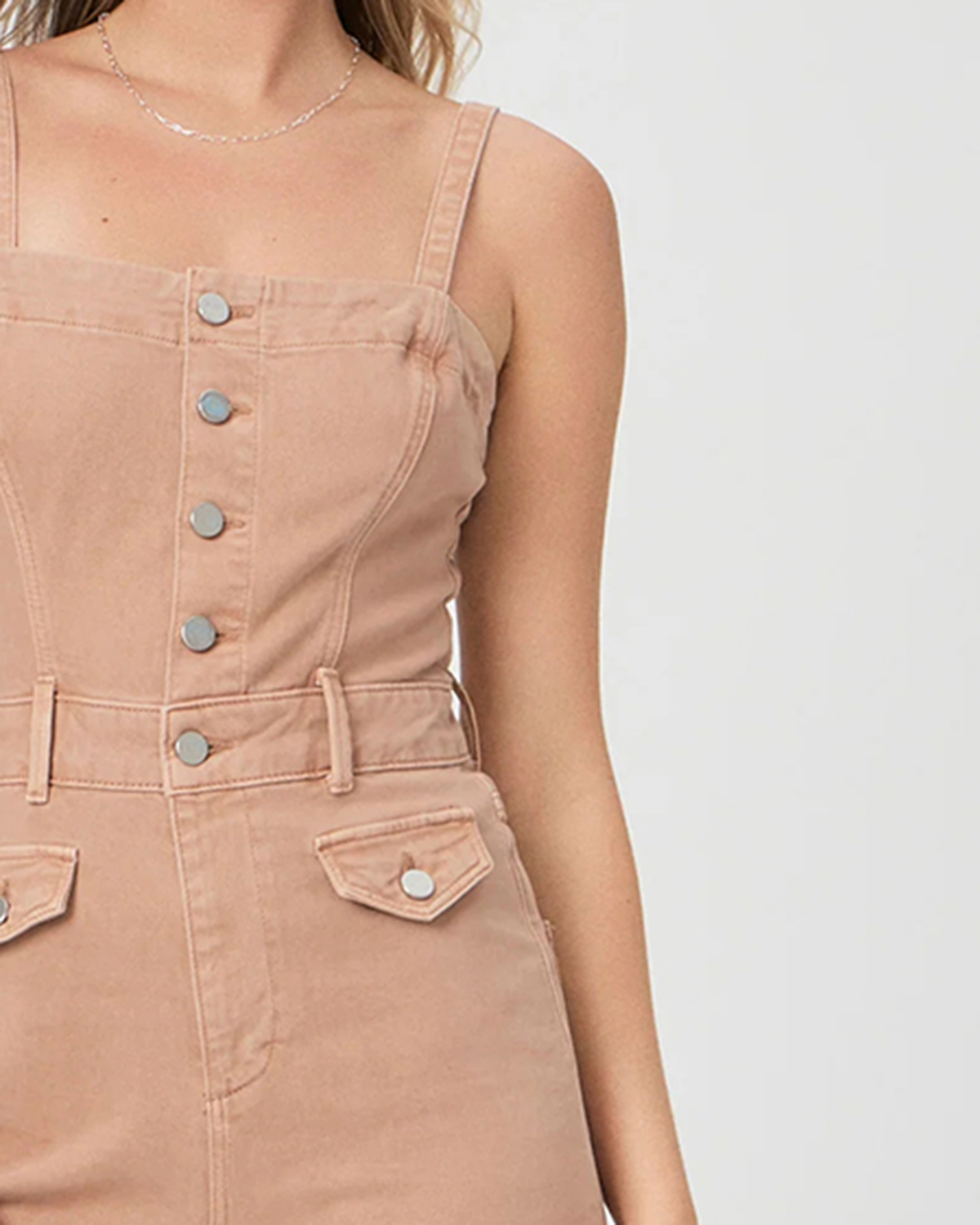 Vintage Dried Rose Denim Wide Leg Jumpsuit