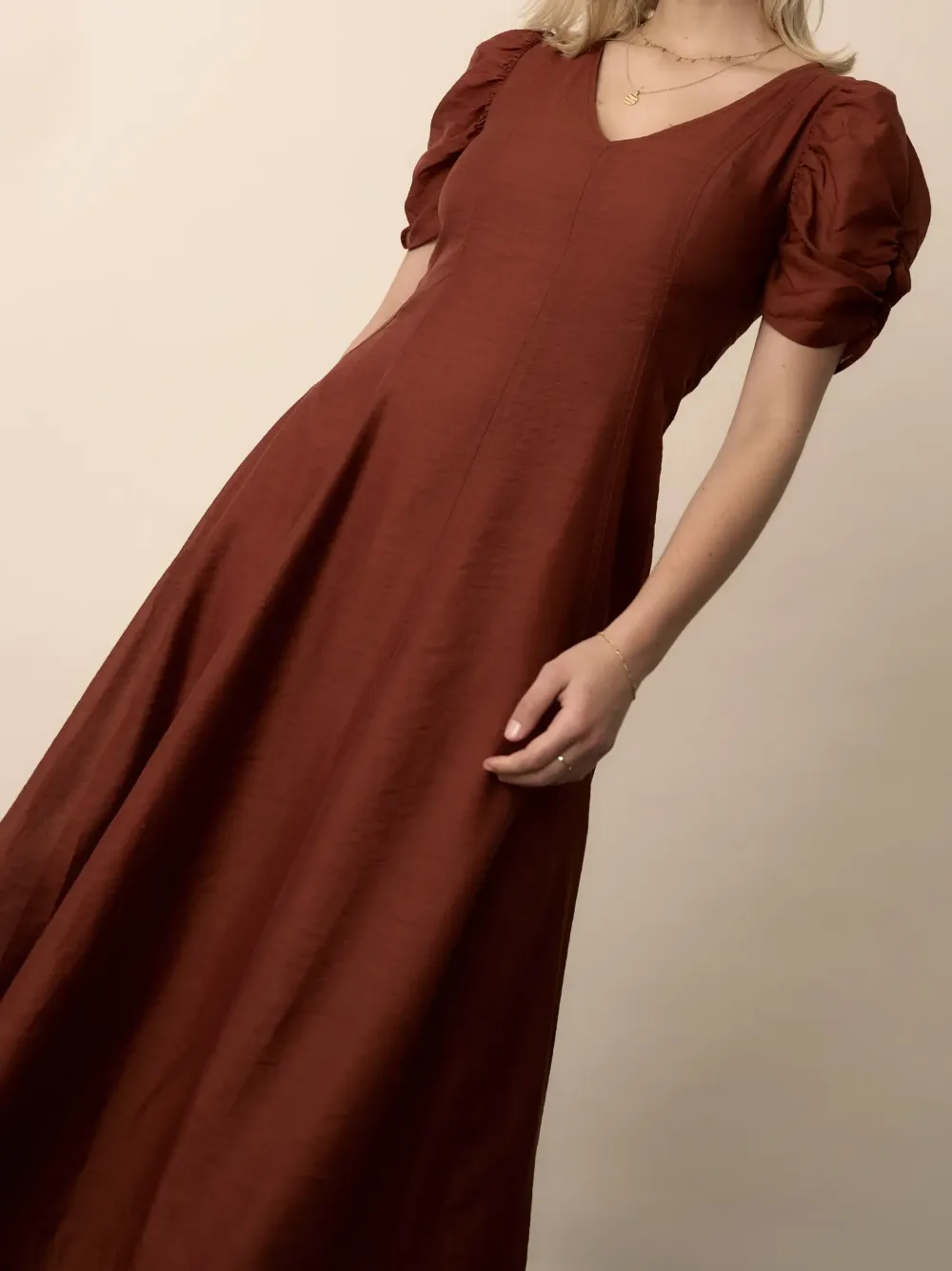 Spiced Pumpkin Cari Panel Detail Dress