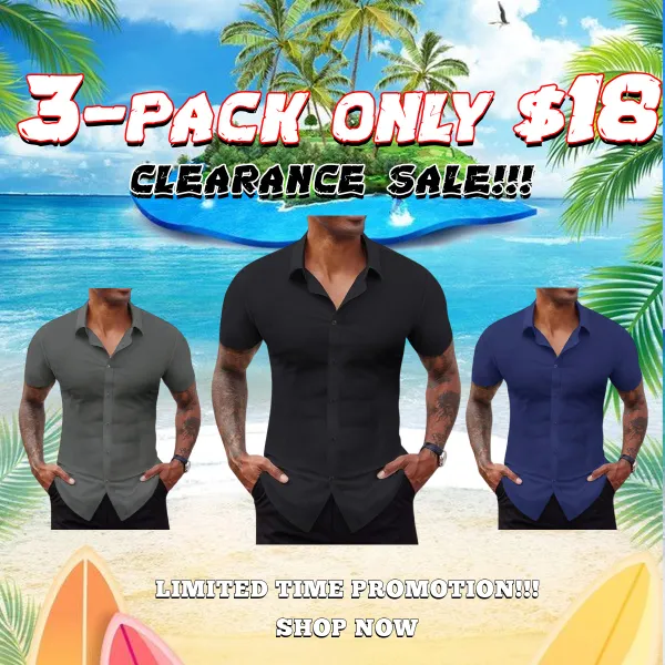 Men's Stretch Short Sleeve Button Down Shirt – Slim Fit