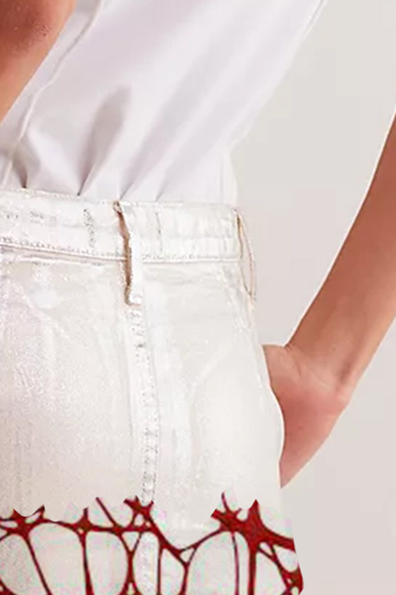 Metallic Mini Peekaboo Skirt